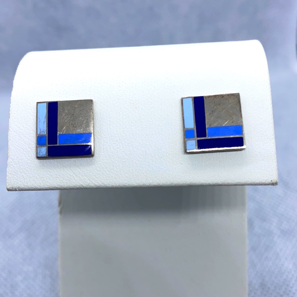 Sterling Silver & Enamel Earrings